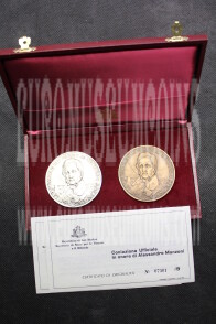 1973 San Marino Manzoni dittico medaglie