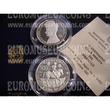 1995 Italia 5000 Lire PROOF Pisanello in argento con cofanetto  