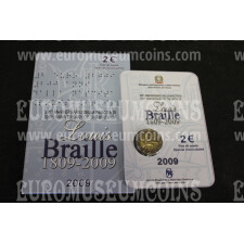 Italia 2009 Braille 2 euro commemorativo in folder originale ufficiale