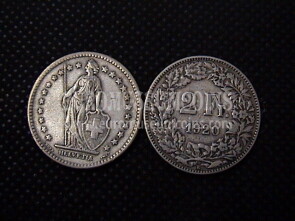1920 Svizzera 2 Franchi  in argento