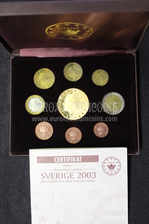 2003 Svezia serie prova euro coins  