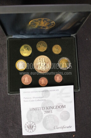 2003 United Kingdom serie prova euro coins  
