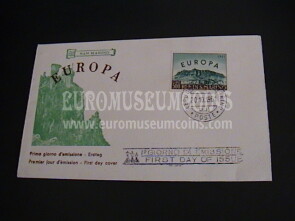 1961 San Marino Europa Busta primo giorno di emissione 