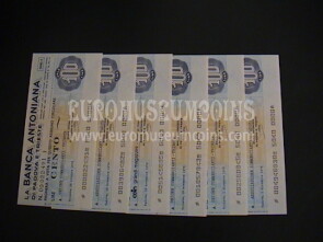1976 Lotto di 6 Miniassegni Banca Antoniana di Padova e Trieste
