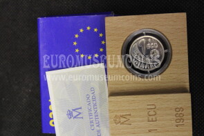 1989 Spagna 1 ECU Proof Europa in argento