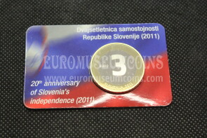 Slovenia 2011 Indipendenza 3 Euro in coincard