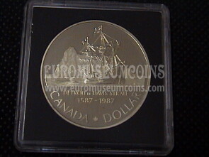 1987 Canada Dollaro Scoperta dello Stretto di Davis in argento