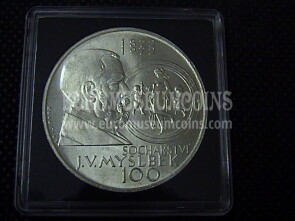 1972 Cecoslovacchia 100 Korun in argento Myslbek