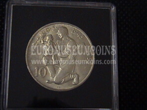 1955 Cecoslovacchia 10 Korun in argento anniversario Liberazione