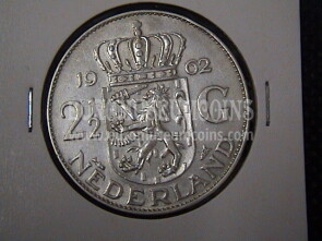 1962 Olanda 2,5 Gulden in argento Regina Juliana