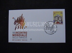 2012 Vaticano Incontro Famiglie Busta primo giorno di emissione Filagrano  