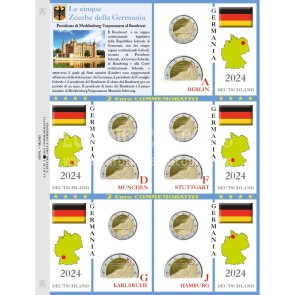 2024 Germania foglio per 2 euro comm. Presidenza di Mecklemburg 5 zecche