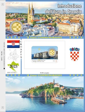 2023 Croazia foglio Abafil x 2 euro commemorativo in coincard