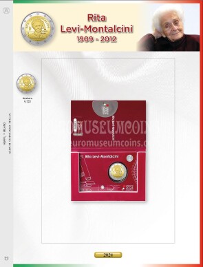 2024 Italia foglio per 2 euro comm. Rita Levi Montalcini in coincard