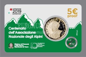 2019 Italia 5 Euro Proof Centenario dell' Associazione degli Alpini