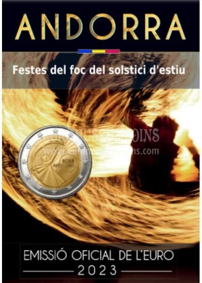 Andorra 2023 FDC festa solstizio d' estate 2 euro commemorativo in coincard