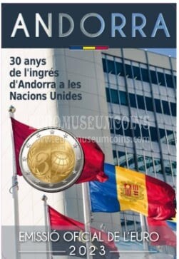 Andorra 2023 FDC 30° anniversario ingresso ONU 2 euro commemorativo in coincard