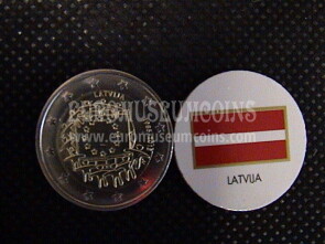 Lettonia 2015 Bandiera U.E. 2 Euro commemorativo
