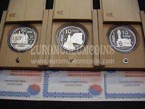 2002 Spagna 10 Euro in argento PROOF Serie Gaudì 
