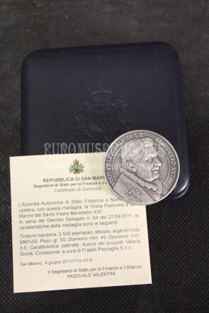 2011 San Marino Medaglia in argento Benedetto XVI
