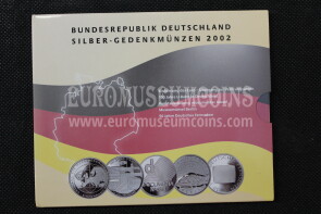 2002 Germania 10 Euro Proof in argento serie ufficiale