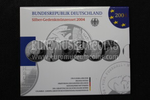 2004 Germania serie ufficiale 6 monete 10 Euro Proof in argento