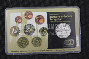 2003 Germania Serie Euro con 10 Euro in argento Proof  Ruhr