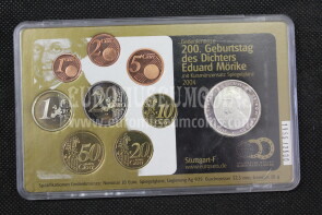 2004 Germania Serie Euro con 10 Euro in argento Proof  Morike