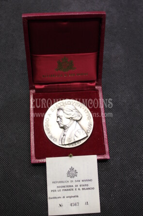 1970 San Marino Beethoven medaglia in argento