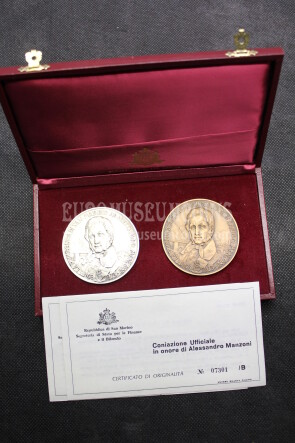 1973 San Marino Manzoni dittico medaglie