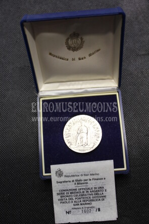 1983 San Marino Visita Giovanni Paolo II medaglia in argento
