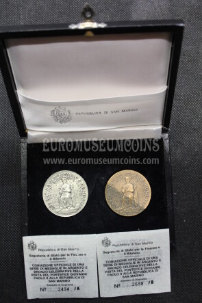 1983 San Marino Visita Giovanni Paolo II dittico medaglie
