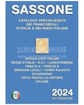 2024 Catalogo Sassone specializzato Volume 1 francobolli Italia Antichi Stati e Regno