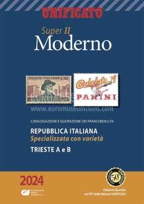 2024 Catalogo Unificato Super 2 Moderno francobolli repubblica italiana + Trieste, A e B