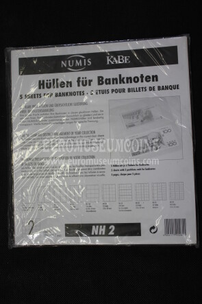 2C Numis 10 fogli per banconote e cartoline 2 scomparti