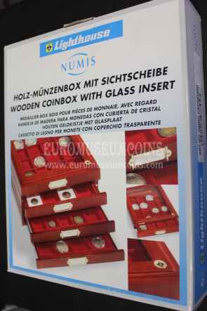 N.1 Box Lignum in legno con coperchio trasparente per monete  