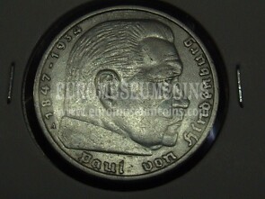 1935 Germania Von Hindeburg 5 Marchi in argento