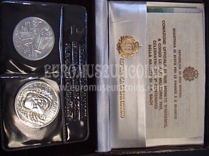 1985 San Marino dittico monete in Lire Bach FDC in argento