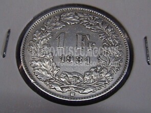 1931 Svizzera 1 Franco  in argento