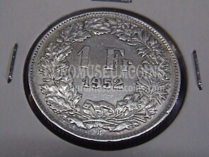 1952 Svizzera 1 Franco  in argento