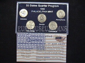 USA 1999 quarti di dollaro Stati Uniti zecca P 5 monete 