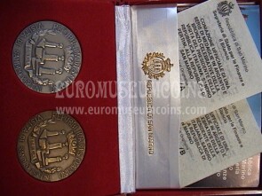 1984 San Marino visita Pertini dittico medaglie