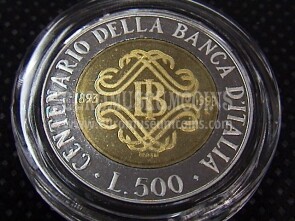 1993 Italia 500 Lire Banca d' Italia Proof