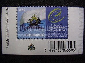 2007 francobollo San Marino Presidenza Consiglio d'Europa