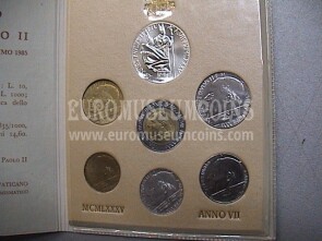 1985 Vaticano divisionale con Lire 1000 in argento FDC Anno VII