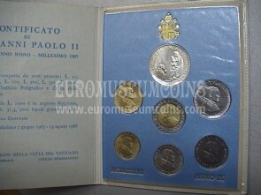 1987 Vaticano divisionale con Lire 1000 in argento FDC Anno IX
