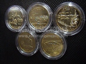USA 2005 quarti di dollaro Stati Uniti zecca D 5 monete dorate