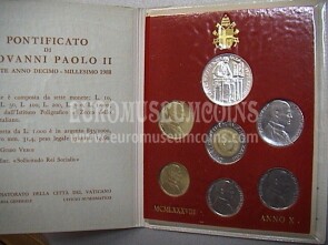 1988 Vaticano divisionale con Lire 1000 in argento FDC Anno X