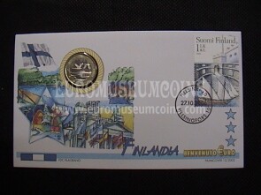 Finlandia moneta da 1 euro in coin cover