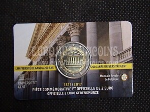 Belgio 2017 Università di Gand 2 Euro commemorativo in coincard FRANCESE